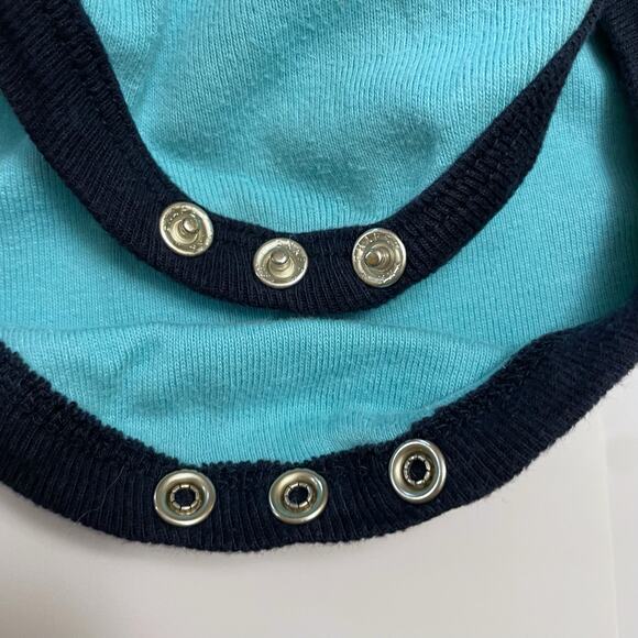 Lazy One Baby Teething Bites Shark Graphic Blue Short Sleeve Ringer Bodysuit 6 M - Picture 4 of 5